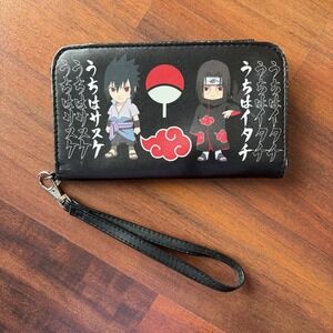 Naruto Sasuke Itachi Akatsuki Wallet Anime Manga Wristlet Purse‎
